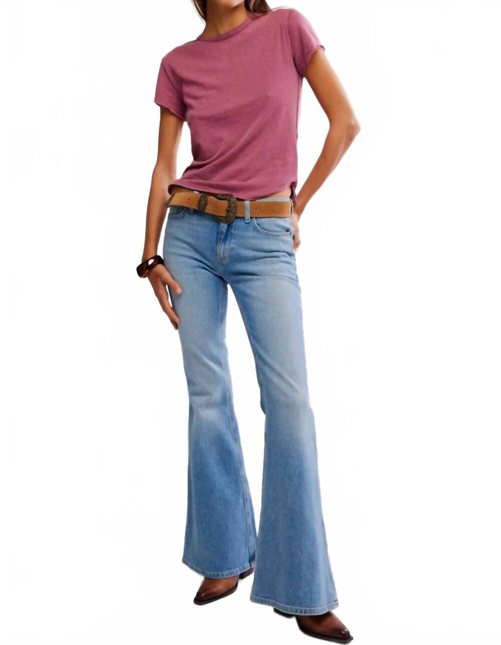 NEW FREE PEOPLE nova tee in crushed berry